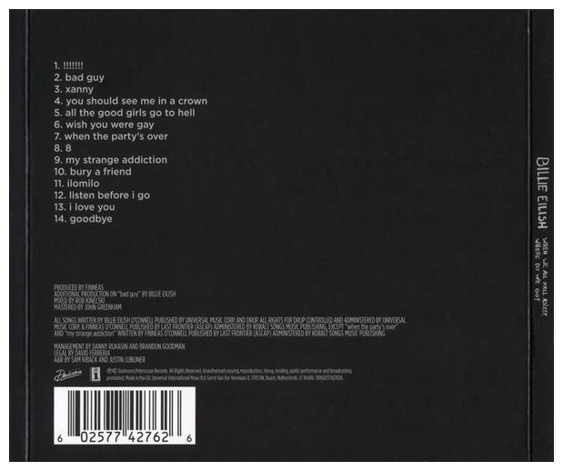 BILLIE EILISH - WHEN WE ALL FALL ASLEEP WHERE DO WE GO? | CD