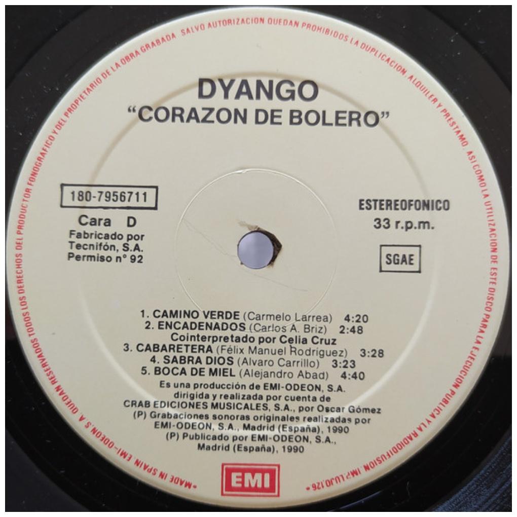 DYANGO - CORAZON DE BOLERO | VINILO USADO