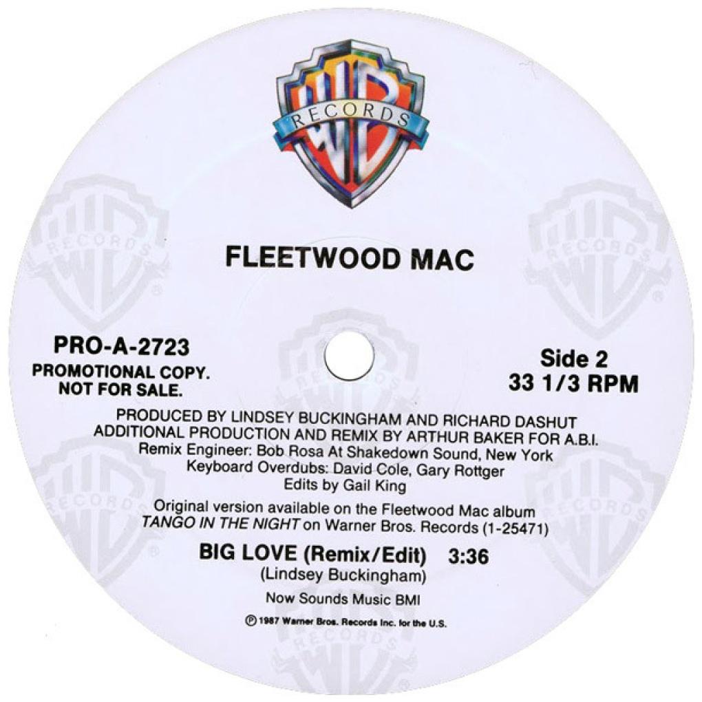 FLEETWOOD MAC - BIG LOVE (PROMO COPY) | 12'' MAXI SINGLE USADO