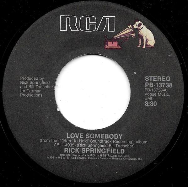 RICK SPRINGFIELD - LOVE SOMEBODY | 7" SINGLE VINILO USADO