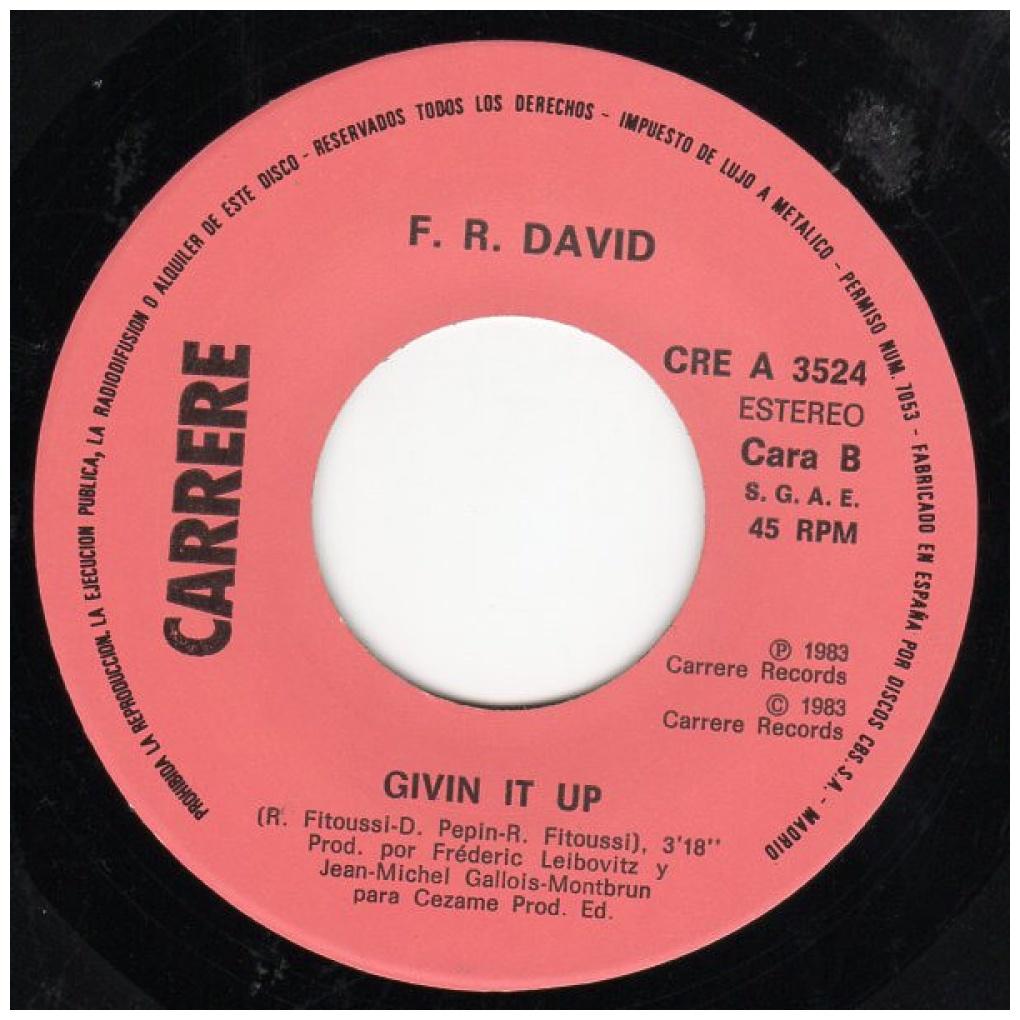 F.R. DAVID - MUSIC | 7" SINGLE USADO