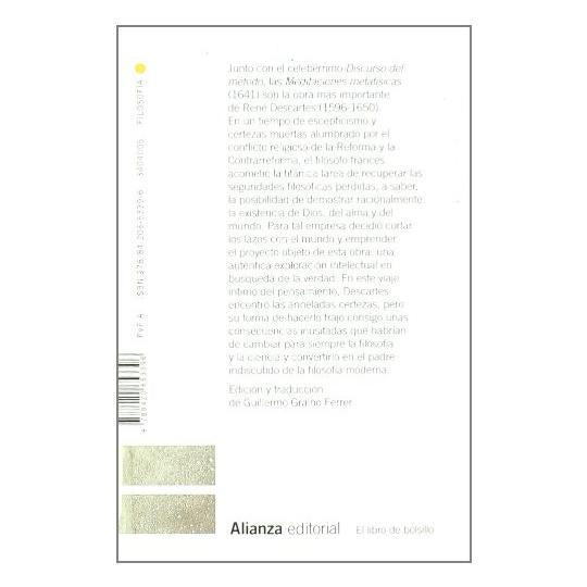 MEDITACIONES METAFÍSICAS (TAPA BLANDA) - RENE DESCARTES | LIBRO