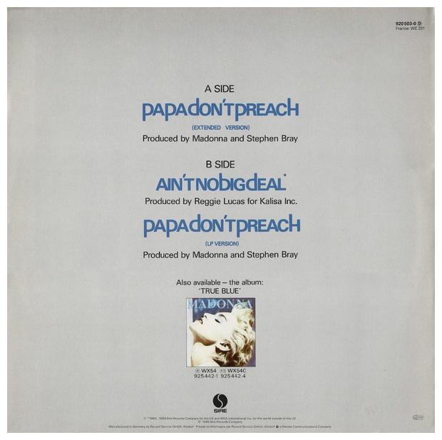 MADONNA - PAPA DON T PREACH | 12" MAXI SINGLE USADO