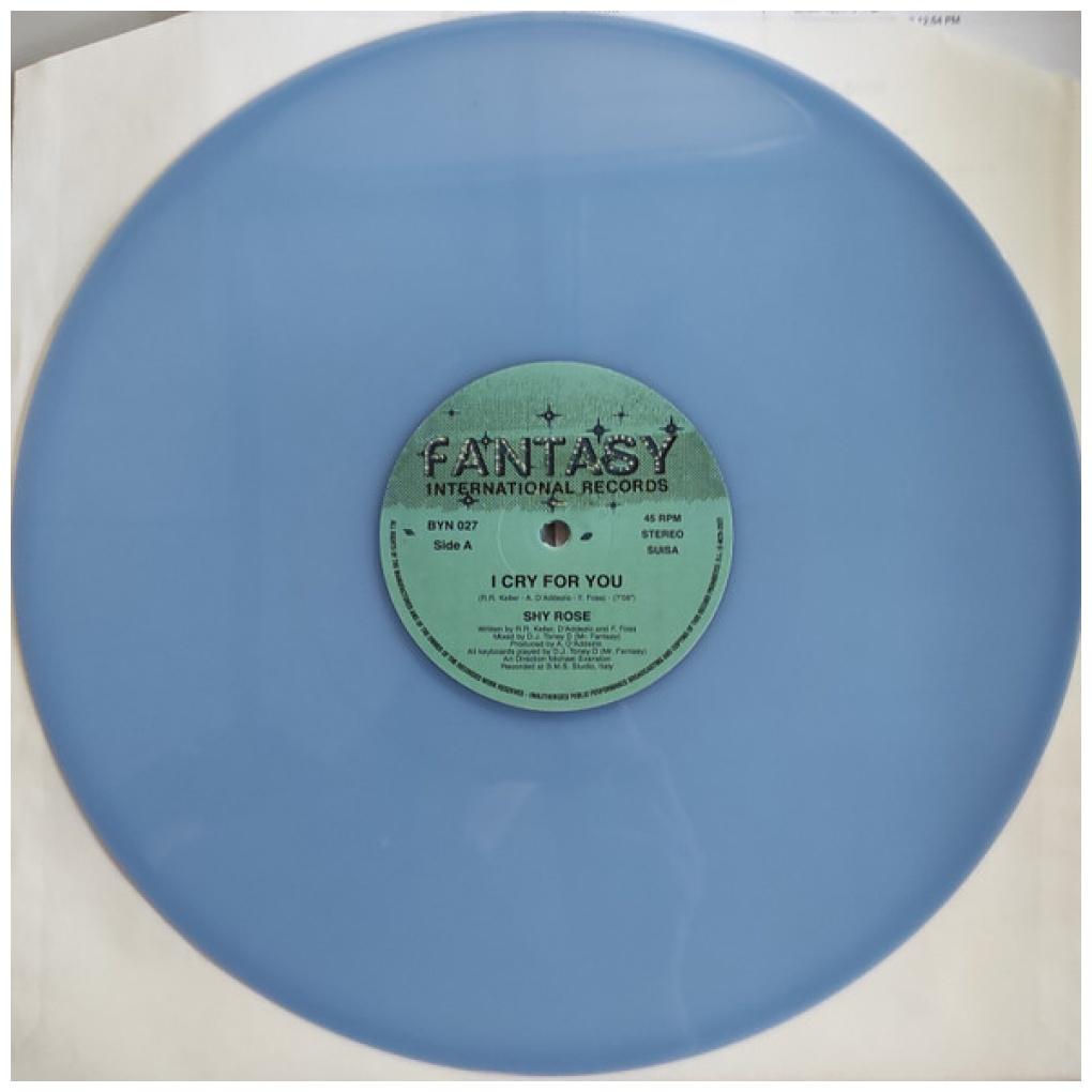 SHY ROSE - I CRY FOR YOU (SEA BLUE VINYL) | 12'' MAXI SINGLE USADO