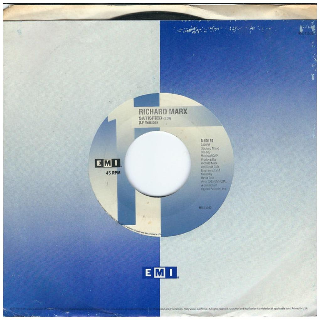 RICHARD MARX - SATISFIED | 7" SINGLE USADO