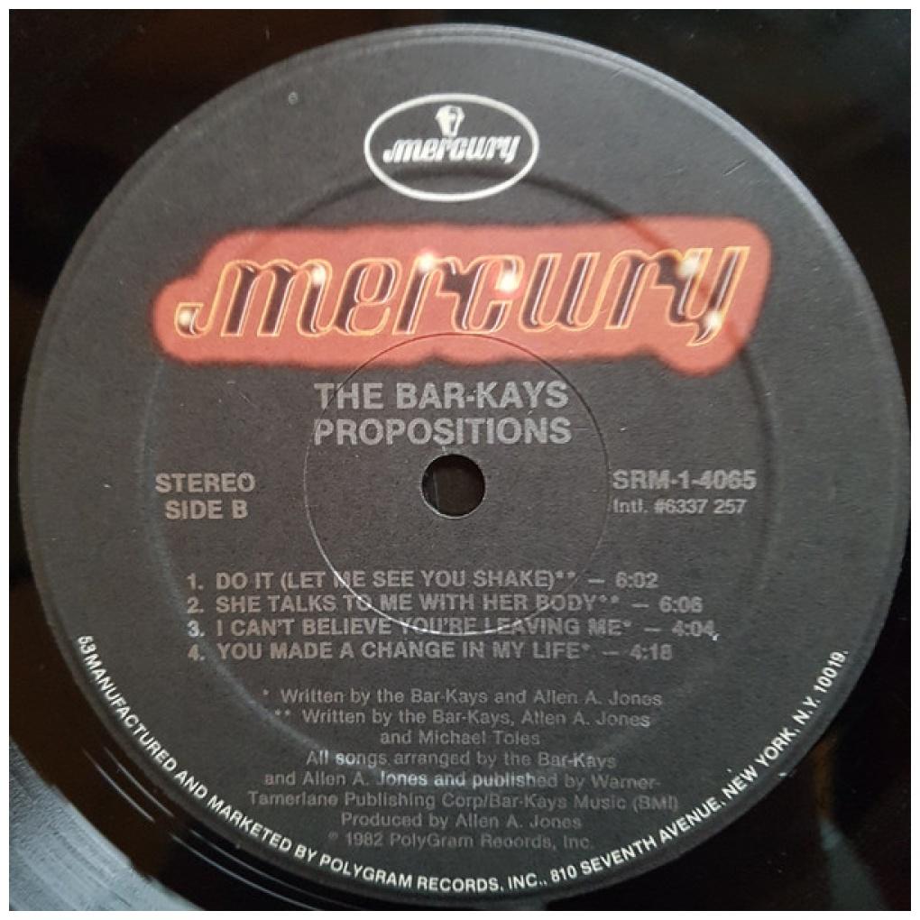 BAR-KAYS - PROPOSITIONS | 7" SINGLE USADO