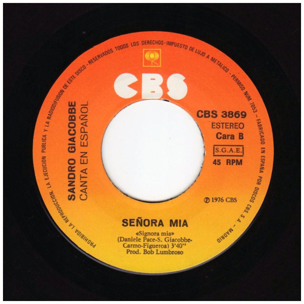 SANDRO GIACOBBE - EL JARDIN PROHIBIDO (EN ESPAÑOL/ITALIANO) (PROMO COPY) | 7" SINGLE USADO