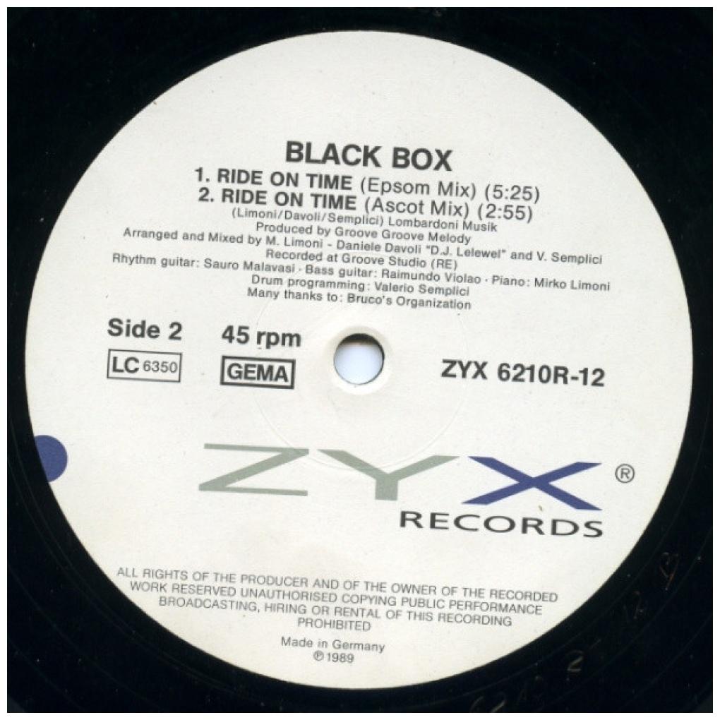 BLACK BOX - RIDE ON TIME (UK REMIX) | 12'' MAXI SINGLE USADO