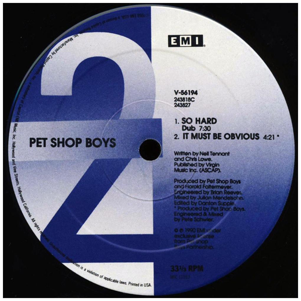 PET SHOP BOYS - SO HARD | 12'' MAXI SINGLE USADO