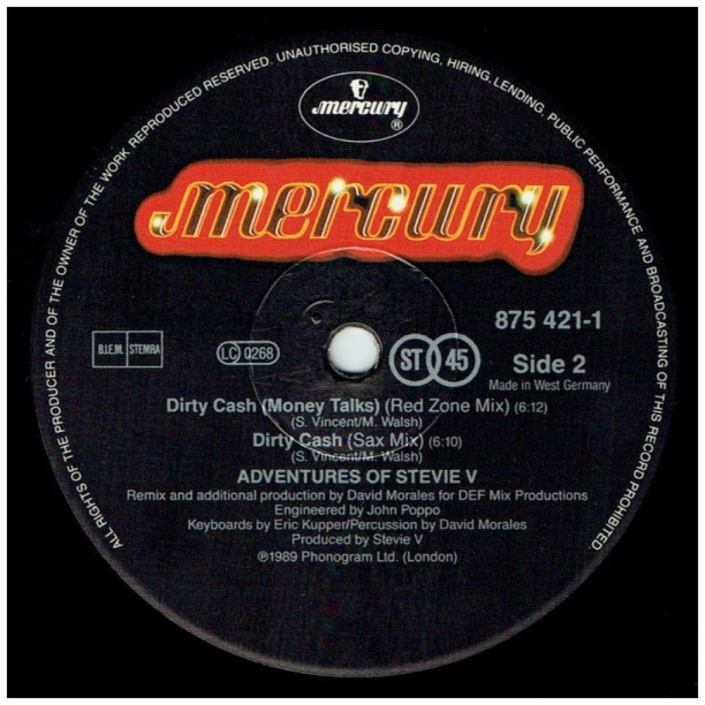 STEVIE V - DIRTY CASH | 12'' MAXI SINGLE USADO