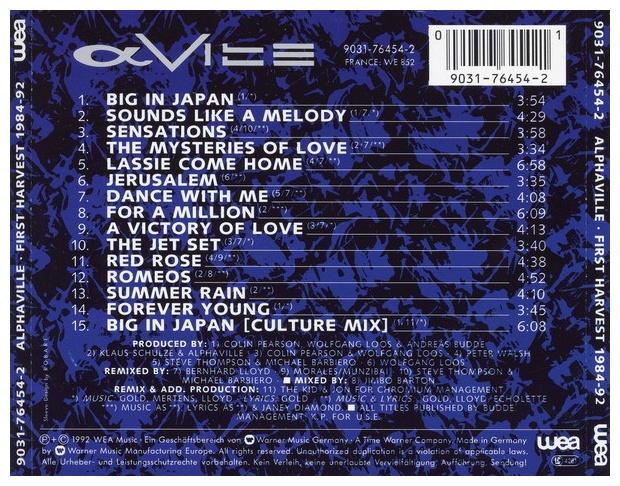ALPHAVILLE - FIRST HARVEST 1984-1992 | CD