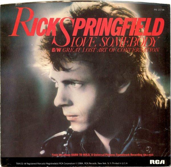 RICK SPRINGFIELD - LOVE SOMEBODY | 7" SINGLE VINILO USADO