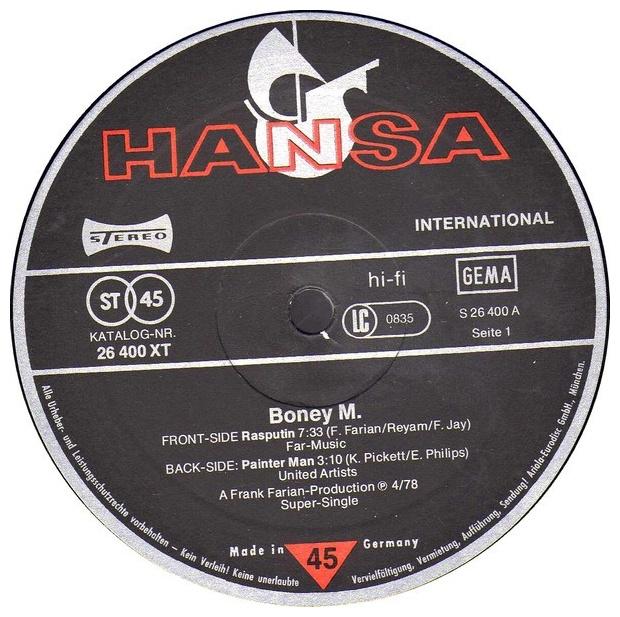 BONEY M - RASPUTIN | 12" MAXI SINGLE USADO