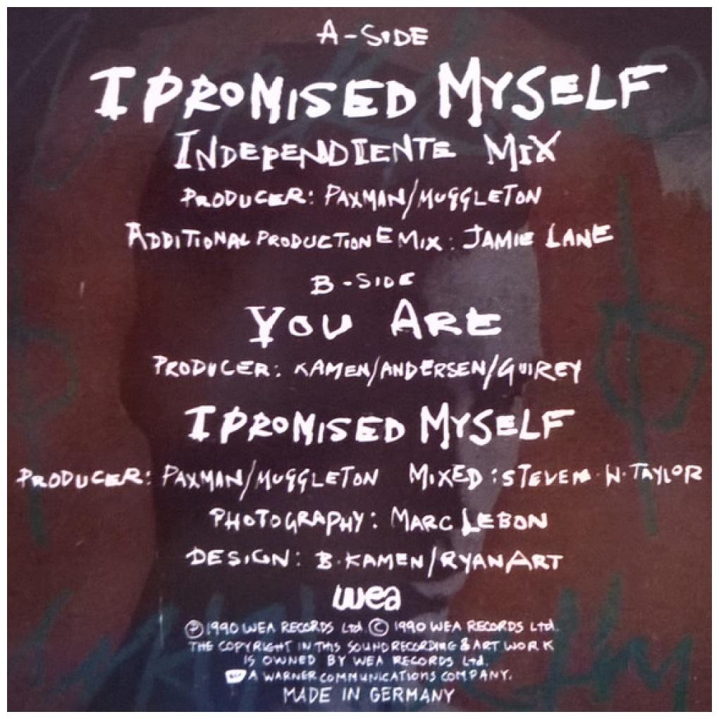 NIK KAMEN - I PROMISE MYSELF | 12'' MAXI SINGLE USADO