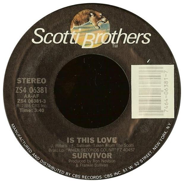 SURVIVOR - IS THIS LOVE | 7" SINGLE USADO