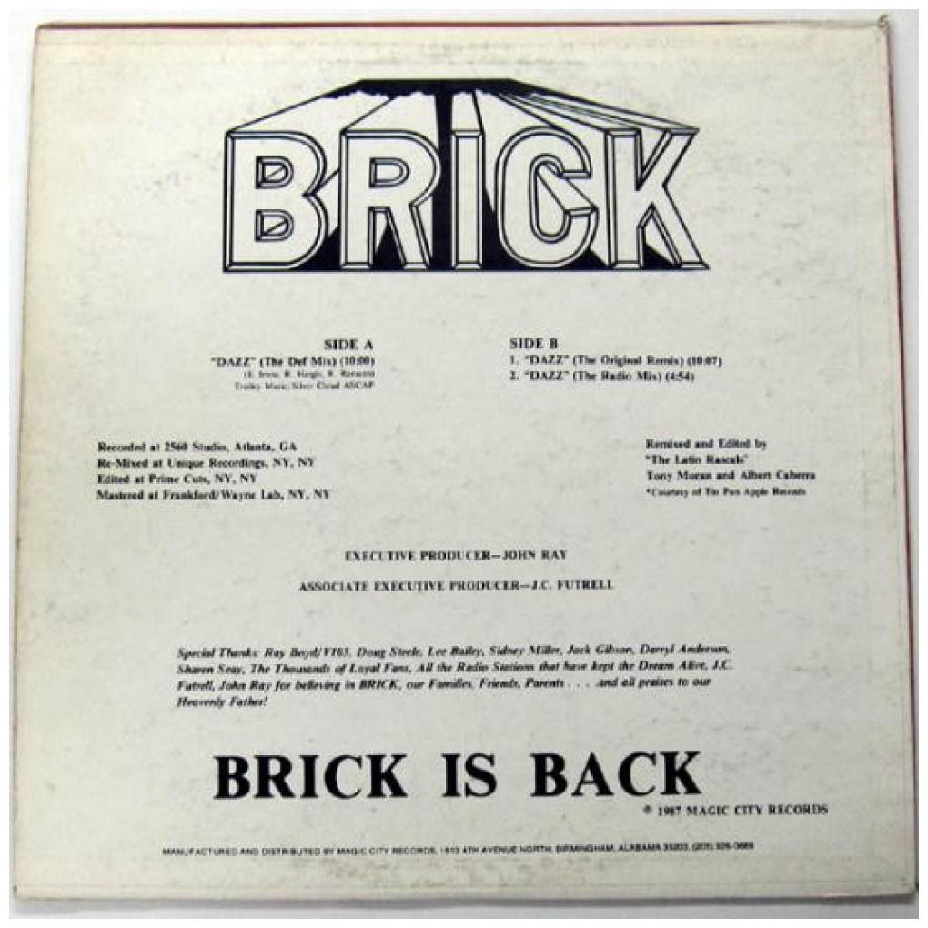 BRICK - DAZZ (THE DEF REMIX 87) | 12" MAXI SINGLE VINILO USADO
