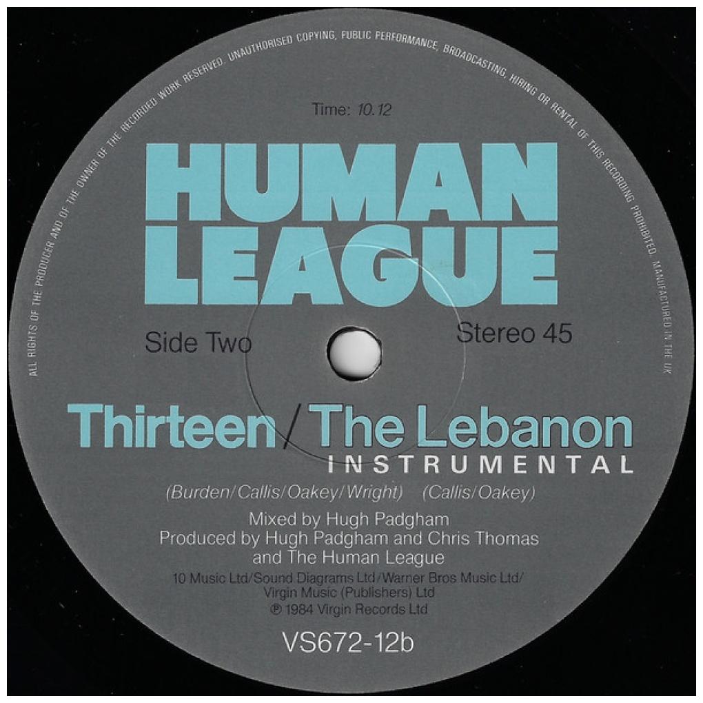 HUMAN LEAGUE - THE LEBANON | 12" MAXI SINGLE VINILO USADO