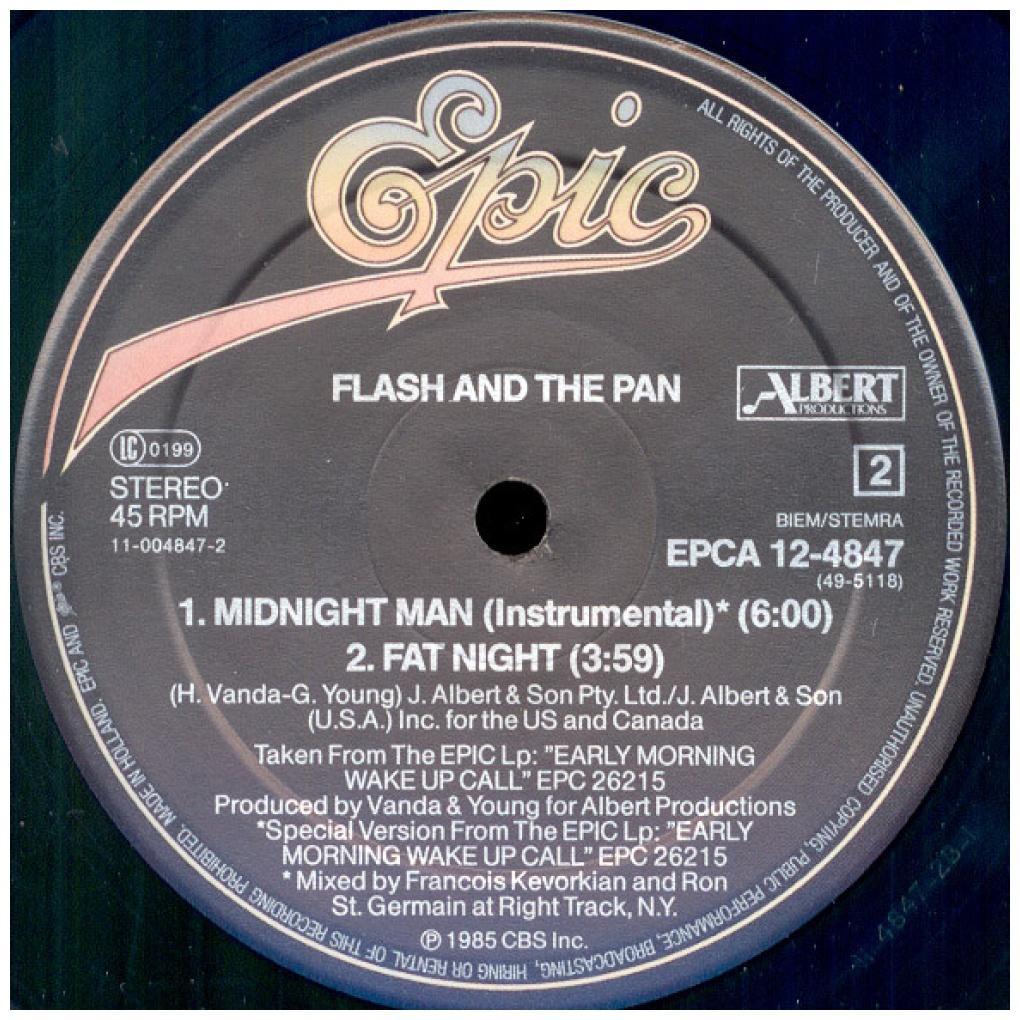 FLASH AND THE PAN - MIDNIGHT MAN | 12'' MAXI SINGLE USADO