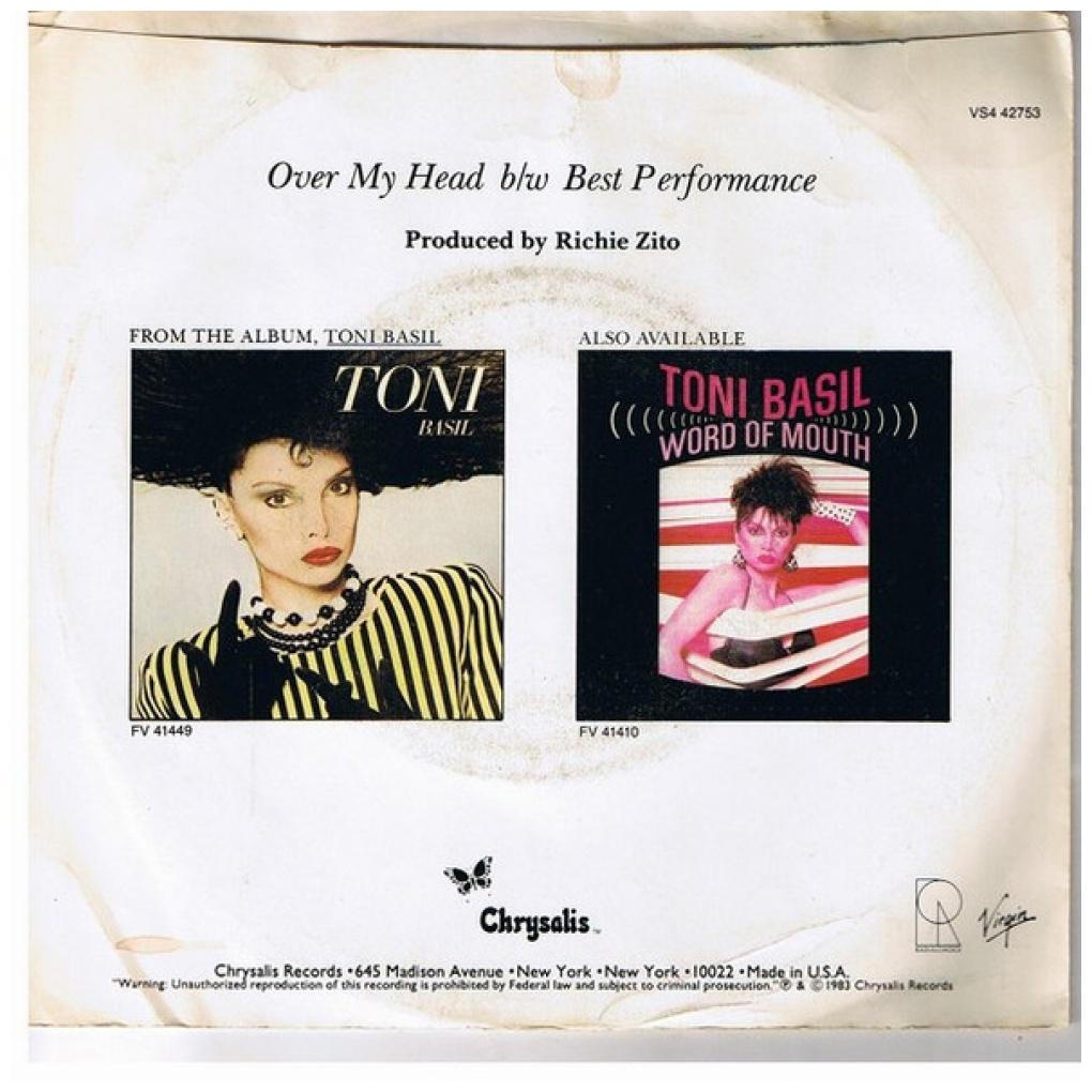 TONI BASIL - OVER MY HEAD | 7" SINGLE USADO