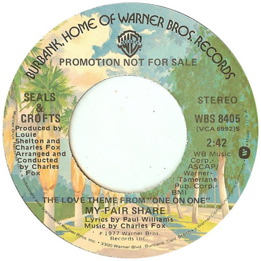 SEALS & CROFTS - THE LOVE THEME FROM ONE ON ONE (PROMO COPY) | 7" SINGLE USADO