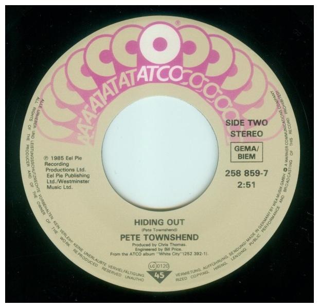 PETE TOWNSHEND - FACE THE FACE | 7 SINGLE VINILO USADO