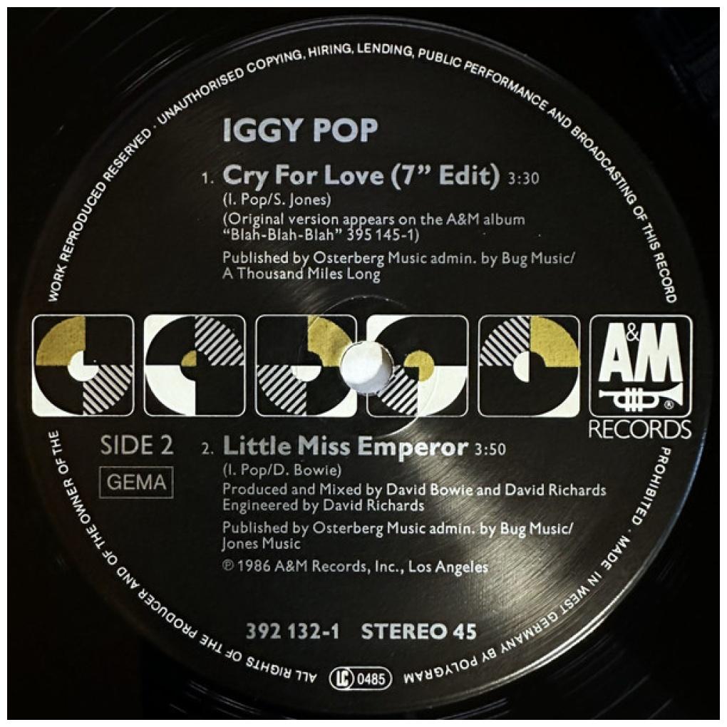 IGGY POP - CRY FOR LOVE | 12'' MAXI SINGLE USADO