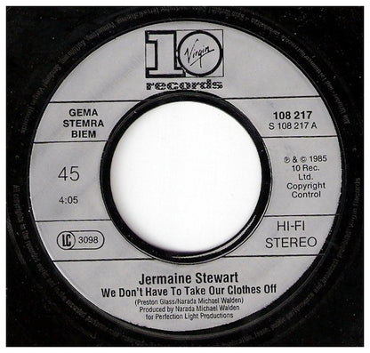JERMAINE STEWART - WE DON T HAVE TO TAKE OUR CLOTHES OFF | 7" SINGLE USADO