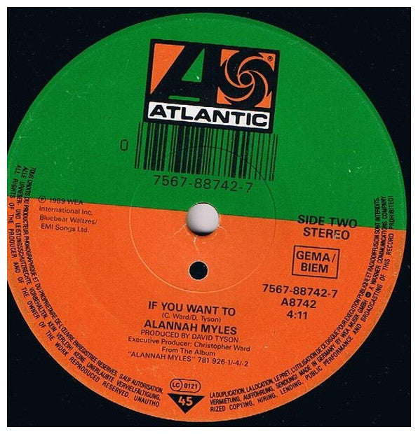 ALANNAH MYLES - BLACK VELVET | 7" SINGLE USADO