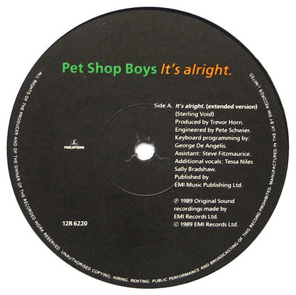 PET SHOP BOYS - IT S ALRIGHT | 12" MAXI SINGLE VINILO USADO