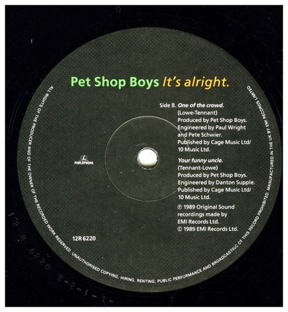 PET SHOP BOYS - IT S ALRIGHT | 12" MAXI SINGLE VINILO USADO