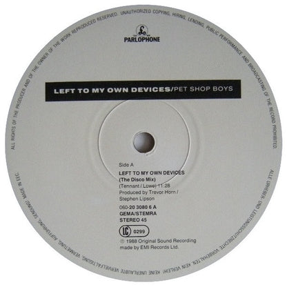 PET SHOP BOYS - LEFT TO MY OWN DEVICES | 12" MAXI SINGLE VINILO USADO