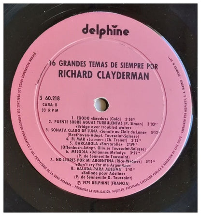 RICHARD CLAYDERMAN - 16 GRANDES TEMAS DE SIEMPRE | VINILO USADO