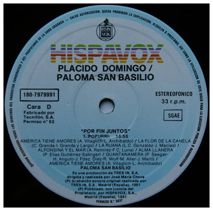 PALOMA SAN BASILIO y PLACIDO DOMINGO - POR FIN JUNTOS (2LP) | VINILO USADO