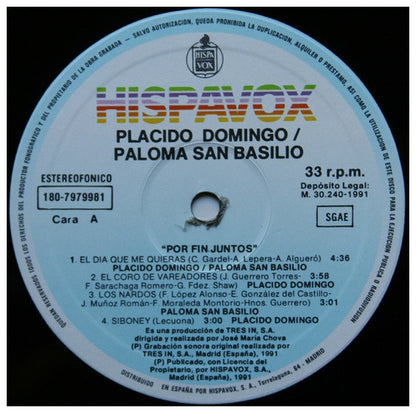 PALOMA SAN BASILIO y PLACIDO DOMINGO - POR FIN JUNTOS (2LP) | VINILO USADO