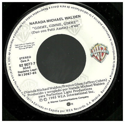 NARADA MICHAEL WALDEN - GIMME, GIMME, GIMME | 7" SINGLE USADO