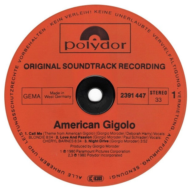 AMERICAN GIGOLO - O.S.T.  | VINILO USADO