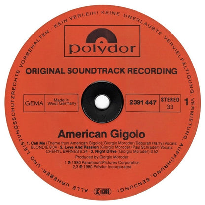 AMERICAN GIGOLO - O.S.T.  | VINILO USADO