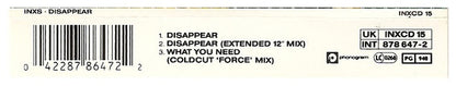 INXS - DISAPPEAR | CD SINGLE USADO