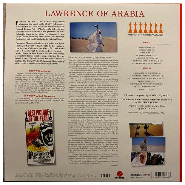 LAWRENCE OF ARABIA - O.S.T. (MAURICE JARRE) (TRANSPARENT RED VINYL) | VINILO