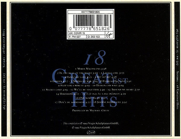 SANDRA - 18 GREATEST HITS | CD