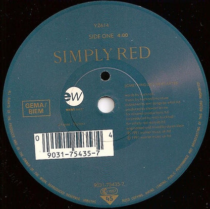 SIMPLY RED - SOMETHING GOT ME STARTED/A NEW FLAME (PROMO COPY) | 7" SINGLE USADO