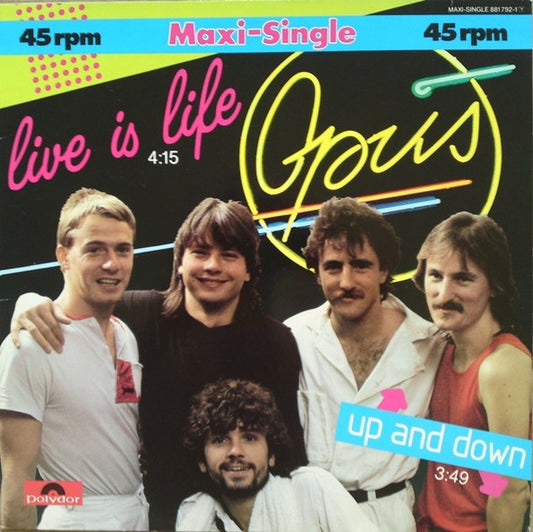 OPUS - LIFE IS LIFE/UP AND DOWN | 12" MAXI SINGLE VINILO USADO