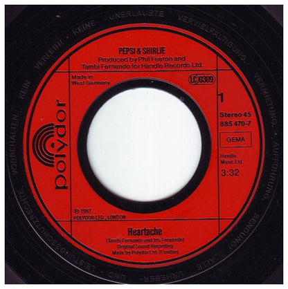 PEPSI & SHIRLIE - HEARTACHE | 7" SINGLE USADO