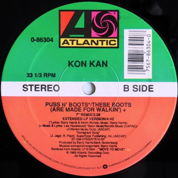 KON KAN - PUSS N' BOOTS/THESE BOOTS ARE MADE FOR WALKIN' | 12'' MAXI SINGLE USADO