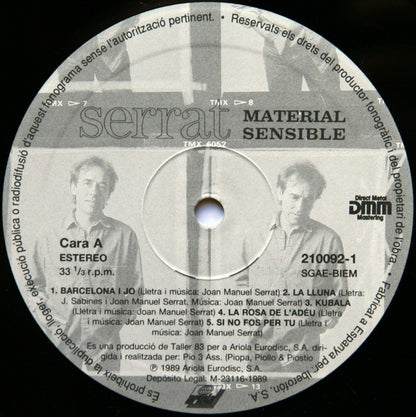 JOAN MANUEL SERRAT - MATERIAL SENSIBLE | VINILO USADO