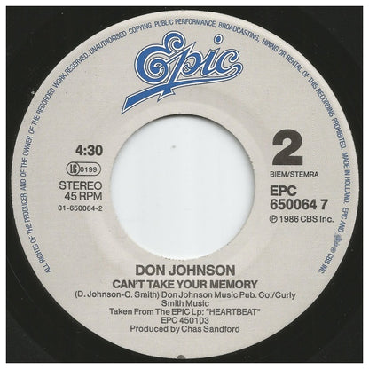 DON JOHNSON - HEARTBEAT | 7" SINGLE USADO