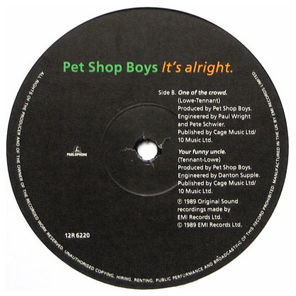 PET SHOP BOYS - IT S ALRIGHT | 12" MAXI SINGLE VINILO USADO