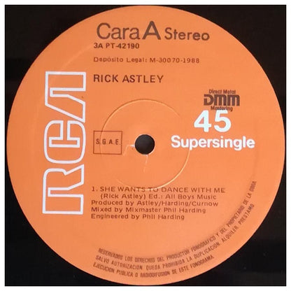 RICK ASTLEY  - SHE WANTS DANCE WITH ME | 12" MAXI SINGLE VINILO USADO