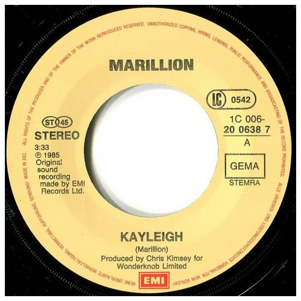 MARILLION - KAYLEIGH | 7" SINGLE USADO