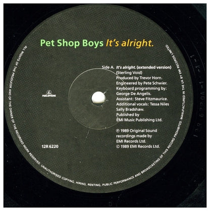 PET SHOP BOYS - IT S ALRIGHT | 12" MAXI SINGLE VINILO USADO